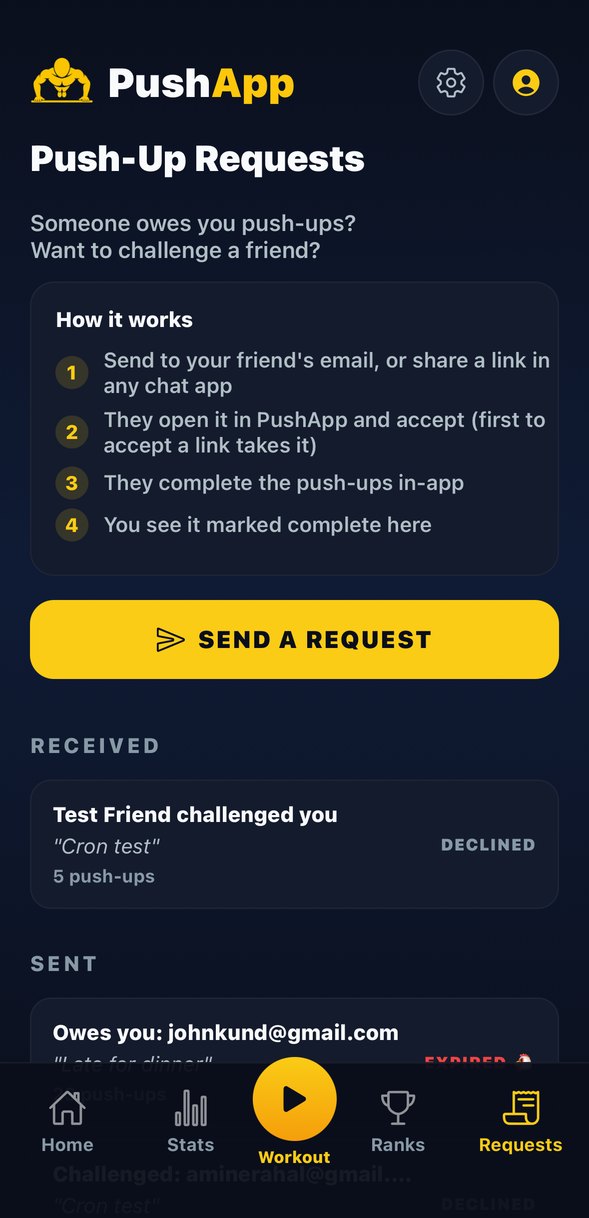 Send push-up debts